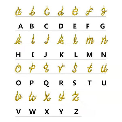 10PCS 14K Gold Filled Pendants Letters Rhinestone Charms Jewelry Making Findings Supplies Pendants Doki Decor   