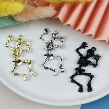 10PCS 14K Gold Filled Pendants Skeleton Halloween Jewelry Making Findings Supplies DIY Pendants Doki Decor   