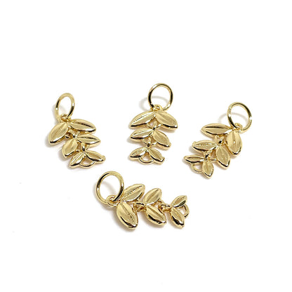 10PCS 14K Gold Filled Pendants Wheat Charms Jewelry Making Findings Supplies Pendants Doki Decor   