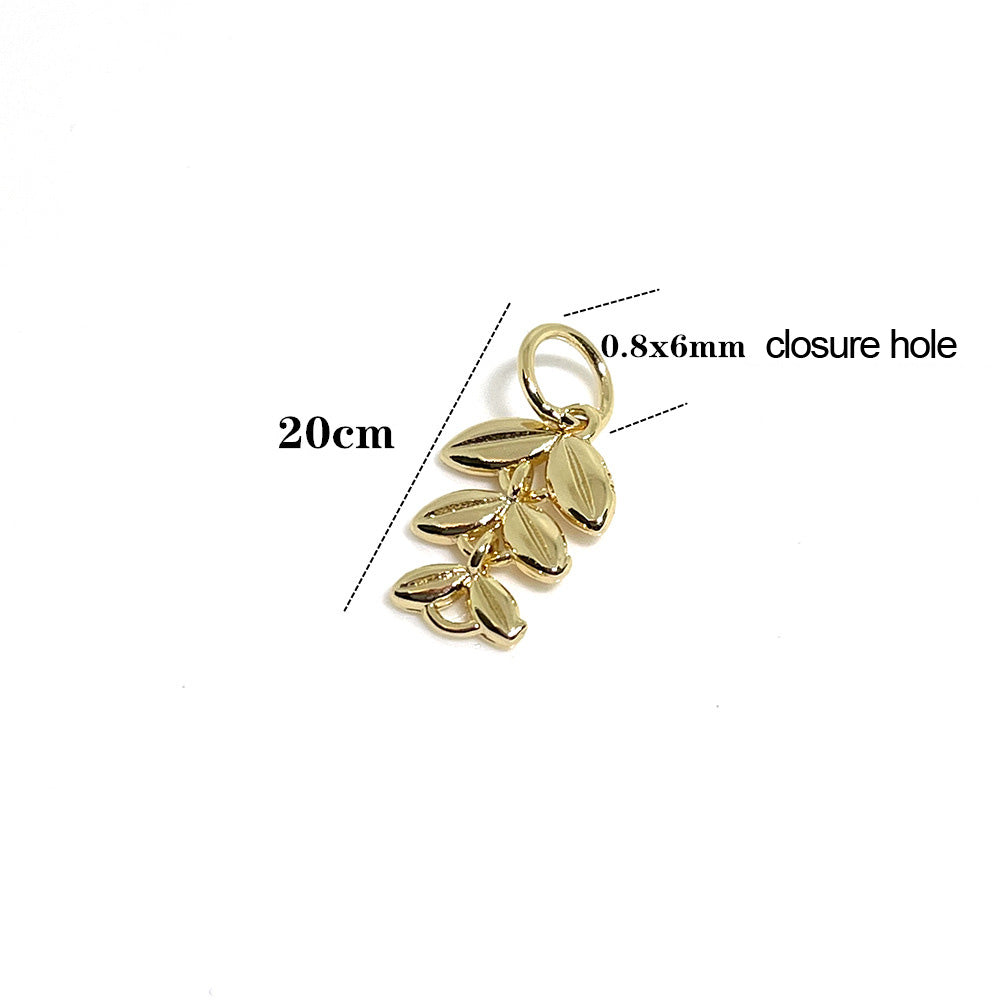 10PCS 14K Gold Filled Pendants Wheat Charms Jewelry Making Findings Supplies Pendants Doki Decor   