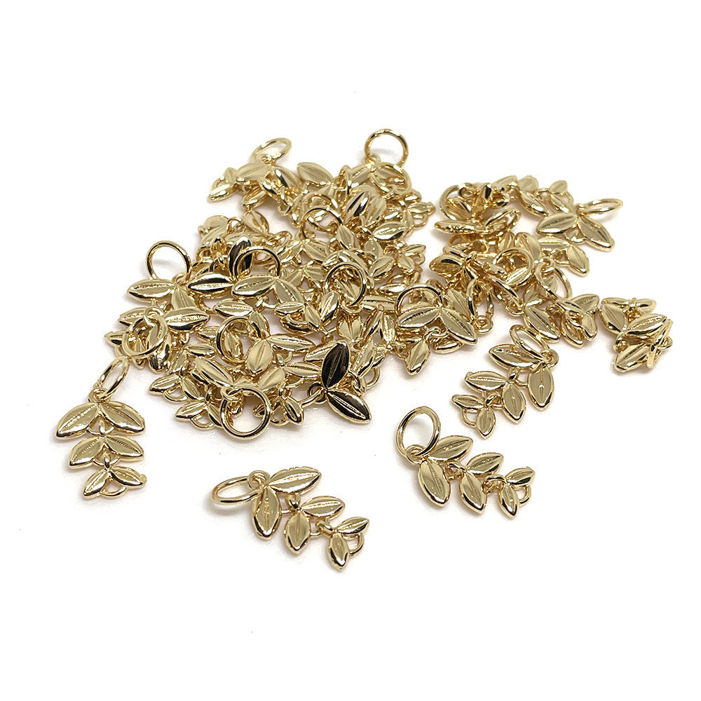 10PCS 14K Gold Filled Pendants Wheat Charms Jewelry Making Findings Supplies Pendants Doki Decor   