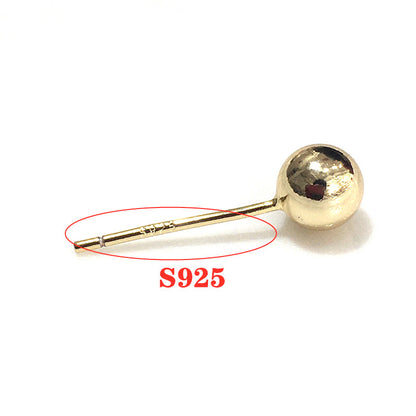 50PCS 14K Gold Filled S925 Earrings Studs Ball Bead White Gold Rose Gold Earring Posts Blank Jewelry Findings Earrings Studs Doki Decor   