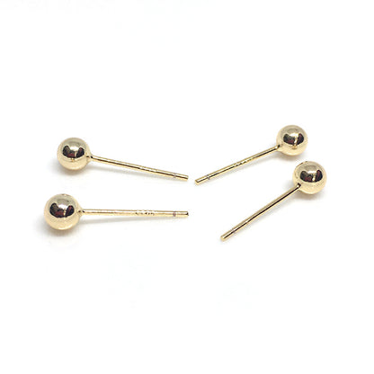 50PCS 14K Gold Filled S925 Earrings Studs Ball Bead White Gold Rose Gold Earring Posts Blank Jewelry Findings Earrings Studs Doki Decor   