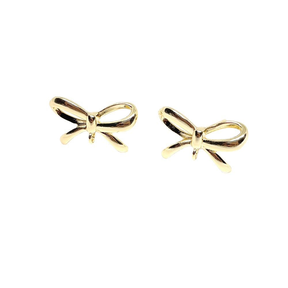 10PCS 14K Gold Filled S925 Earrings Studs Bow Tie With Loop White Gold Earring Posts Blank Jewelry Findings Earrings Studs Doki Decor 14K Gold  