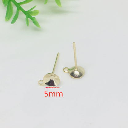 20PCS 14K Gold Filled S925 Earrings Studs Bowl Tray With Loop White Gold Earring Posts Blank Jewelry Findings Earrings Studs Doki Decor   