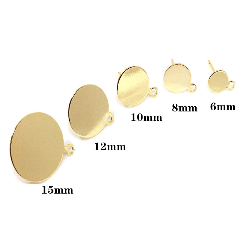 20PCS 14K Gold Filled S925 Earrings Studs Flat Round Tray Circle With Loop White Gold Rose Gold Silver Earring Posts Blank Jewelry Findings Earrings Studs Doki Decor   