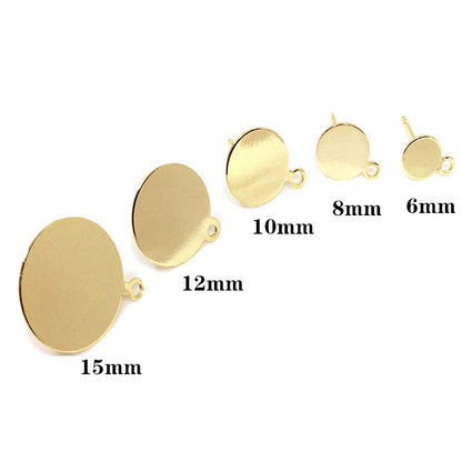 20PCS 14K Gold Filled S925 Earrings Studs Flat Round Tray Circle With Loop White Gold Rose Gold Silver Earring Posts Blank Jewelry Findings Earrings Studs Doki Decor   