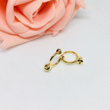 10PCS 14K Gold Filled Rubber Hoop Clip-On Earring Converter Spring Findings Components Pads White Gold Silver Clip-On Earrings Doki Decor   