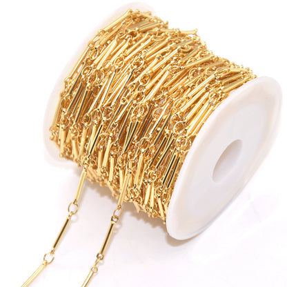 6.56 Feet/2M 14K Gold Filled Stick Chains Necklace Bracelet Chains Roll White Gold For Jewelry Making Kit Chains Doki Decor   