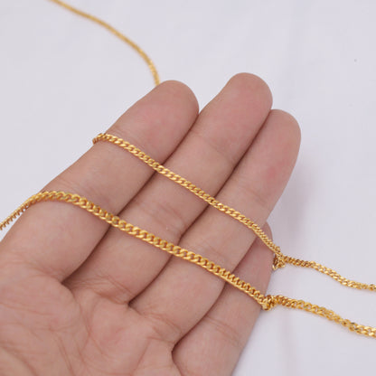 6.56 Feet/2M 18K Gold Filled Circle 2.5mm 3mm Necklace Bracelet Chains Roll For Jewelry Making Kit Chains Doki Decor   