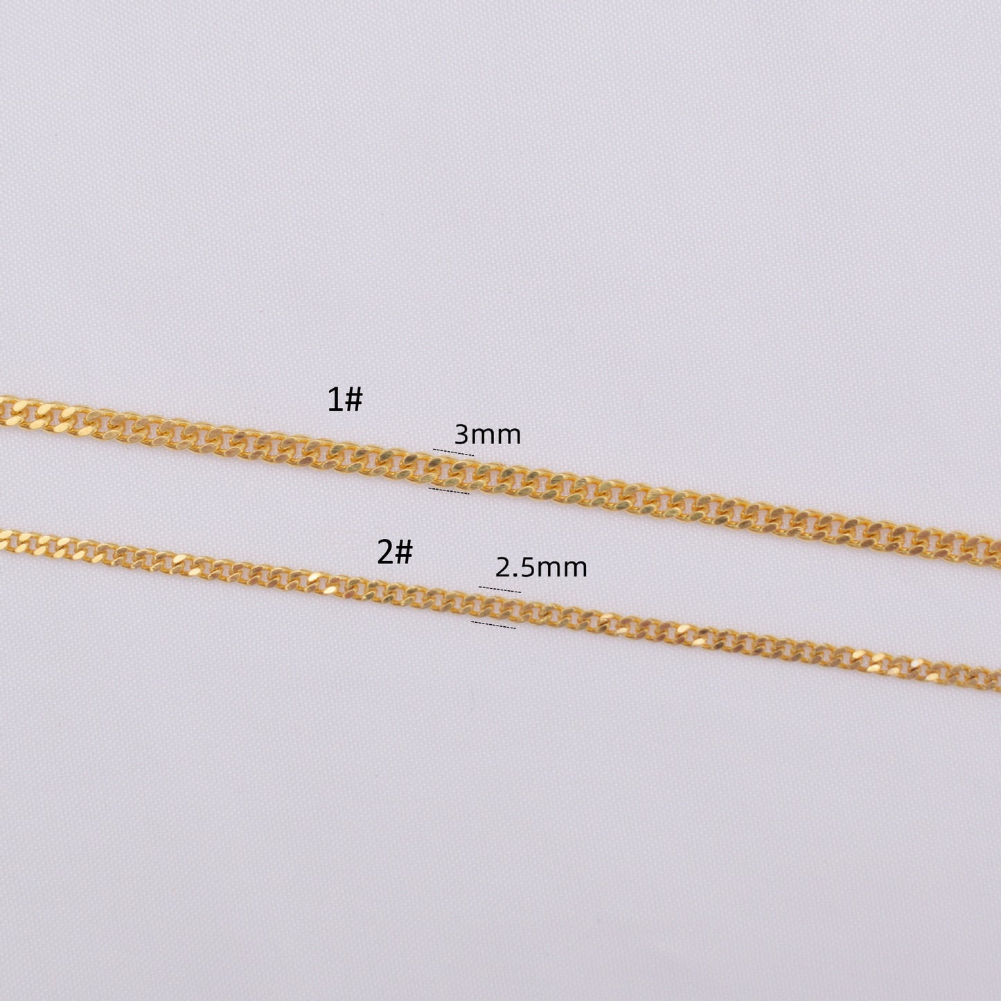 6.56 Feet/2M 18K Gold Filled Circle 2.5mm 3mm Necklace Bracelet Chains Roll For Jewelry Making Kit Chains Doki Decor   