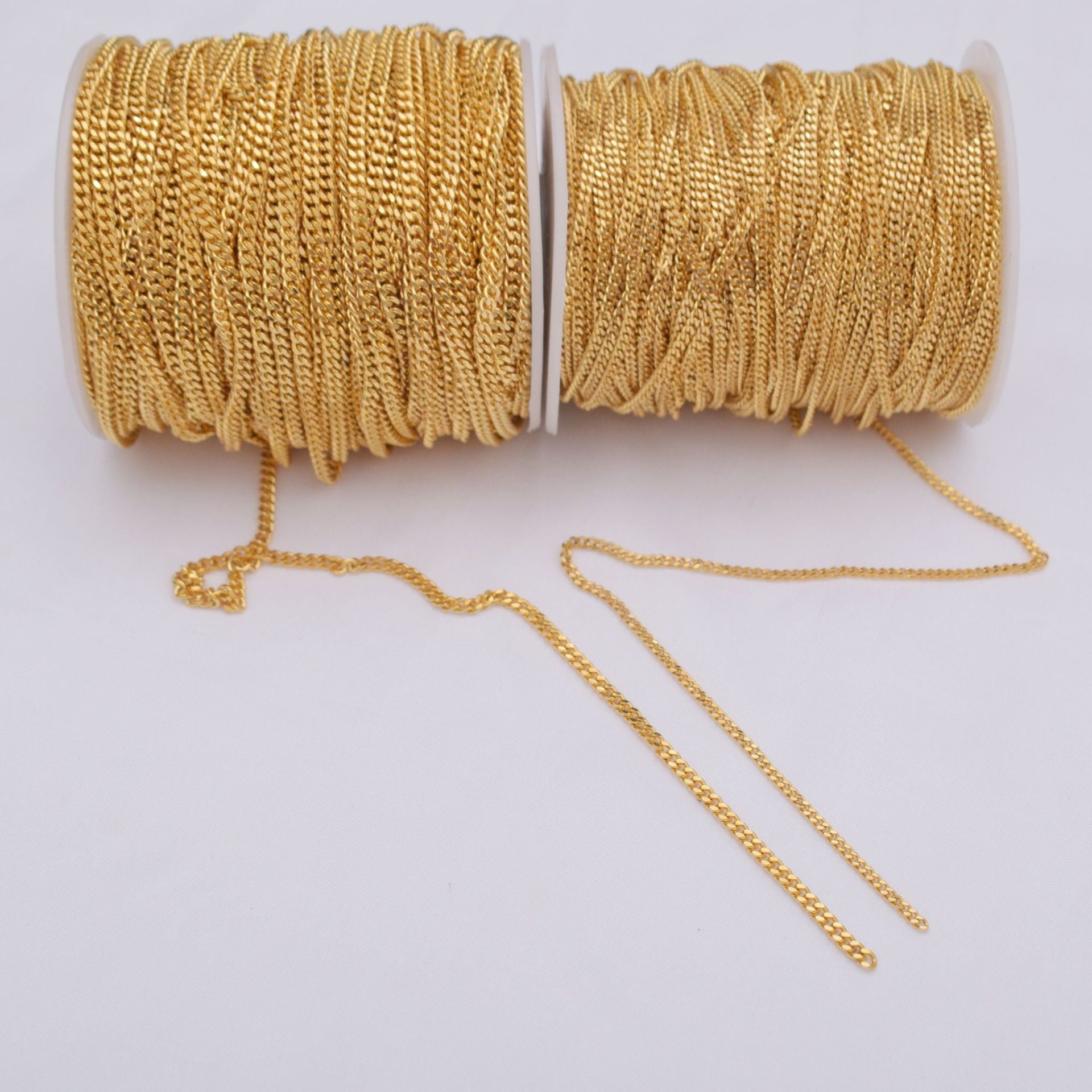 6.56 Feet/2M 18K Gold Filled Circle 2.5mm 3mm Necklace Bracelet Chains Roll For Jewelry Making Kit Chains Doki Decor   