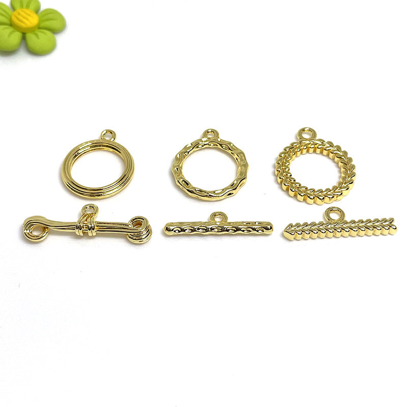 10 Sets 18K Gold Filled OT Clasps Toggle Clasps Pattern For Jewelry Making Finding Kits Repair Clasps Doki Decor   