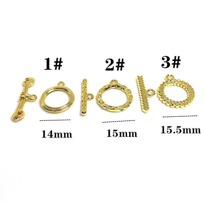 10 Sets 18K Gold Filled OT Clasps Toggle Clasps Pattern For Jewelry Making Finding Kits Repair Clasps Doki Decor   