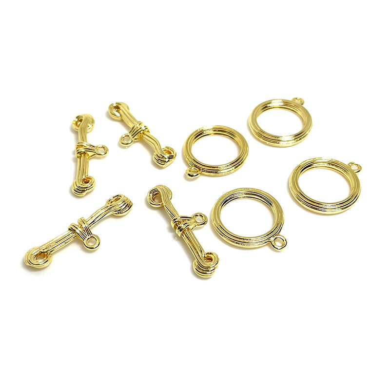 10 Sets 18K Gold Filled OT Clasps Toggle Clasps Pattern For Jewelry Making Finding Kits Repair Clasps Doki Decor   