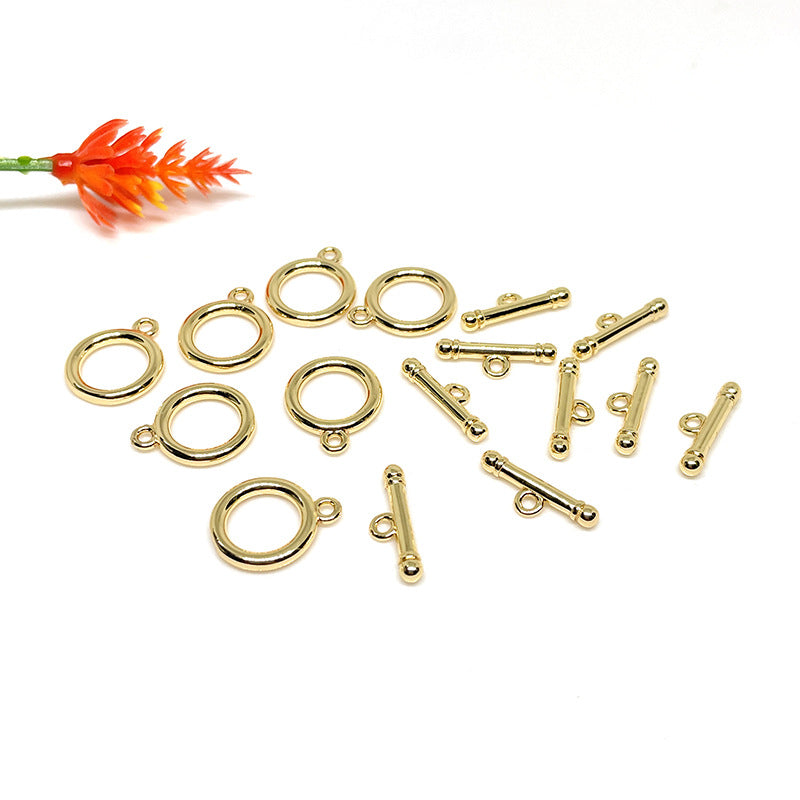 10 Sets 18K Gold Filled OT Clasps Toggle Clasps Smooth For Jewelry Making Finding Kits Repair Clasps Doki Decor   