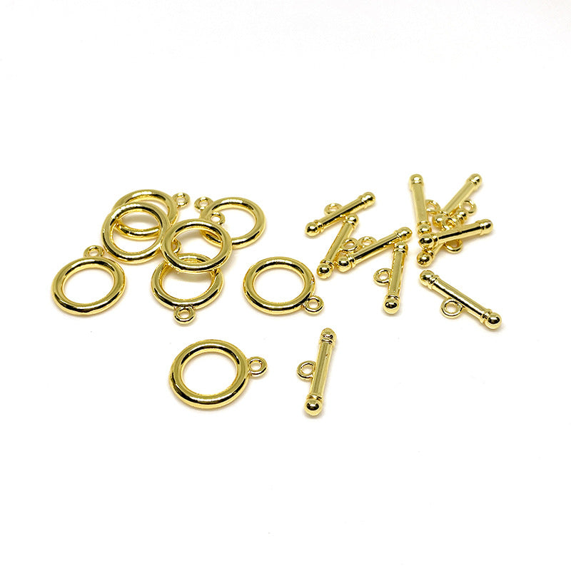 10 Sets 18K Gold Filled OT Clasps Toggle Clasps Smooth For Jewelry Making Finding Kits Repair Clasps Doki Decor 18K Gold  