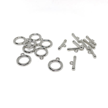 10 Sets 18K Gold Filled OT Clasps Toggle Clasps Smooth For Jewelry Making Finding Kits Repair Clasps Doki Decor White Gold  