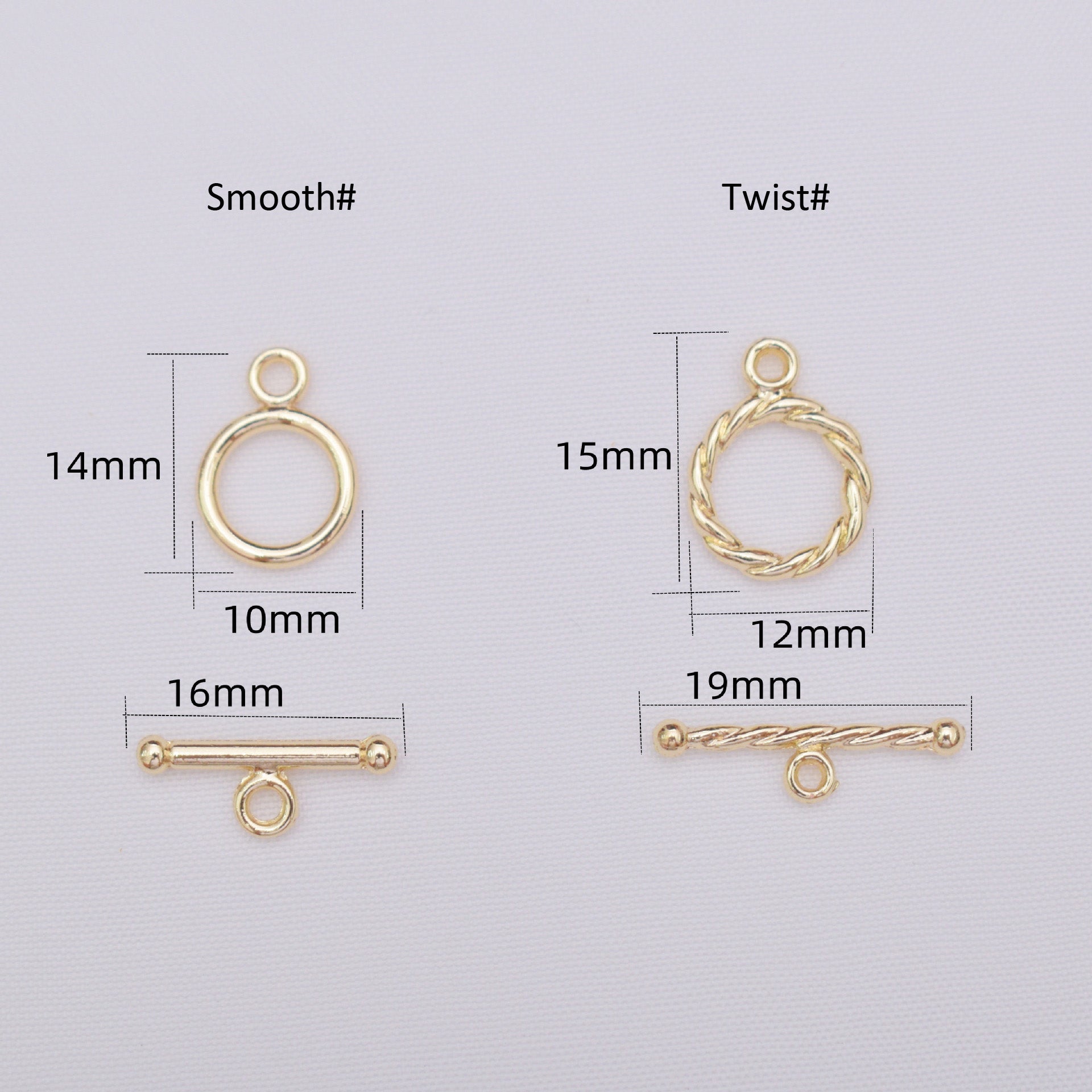 10 Sets 18K Gold Filled OT Clasps Toggle Clasps Smooth Twist With Loop For Jewelry Making Finding Kits Repair Clasps Doki Decor   