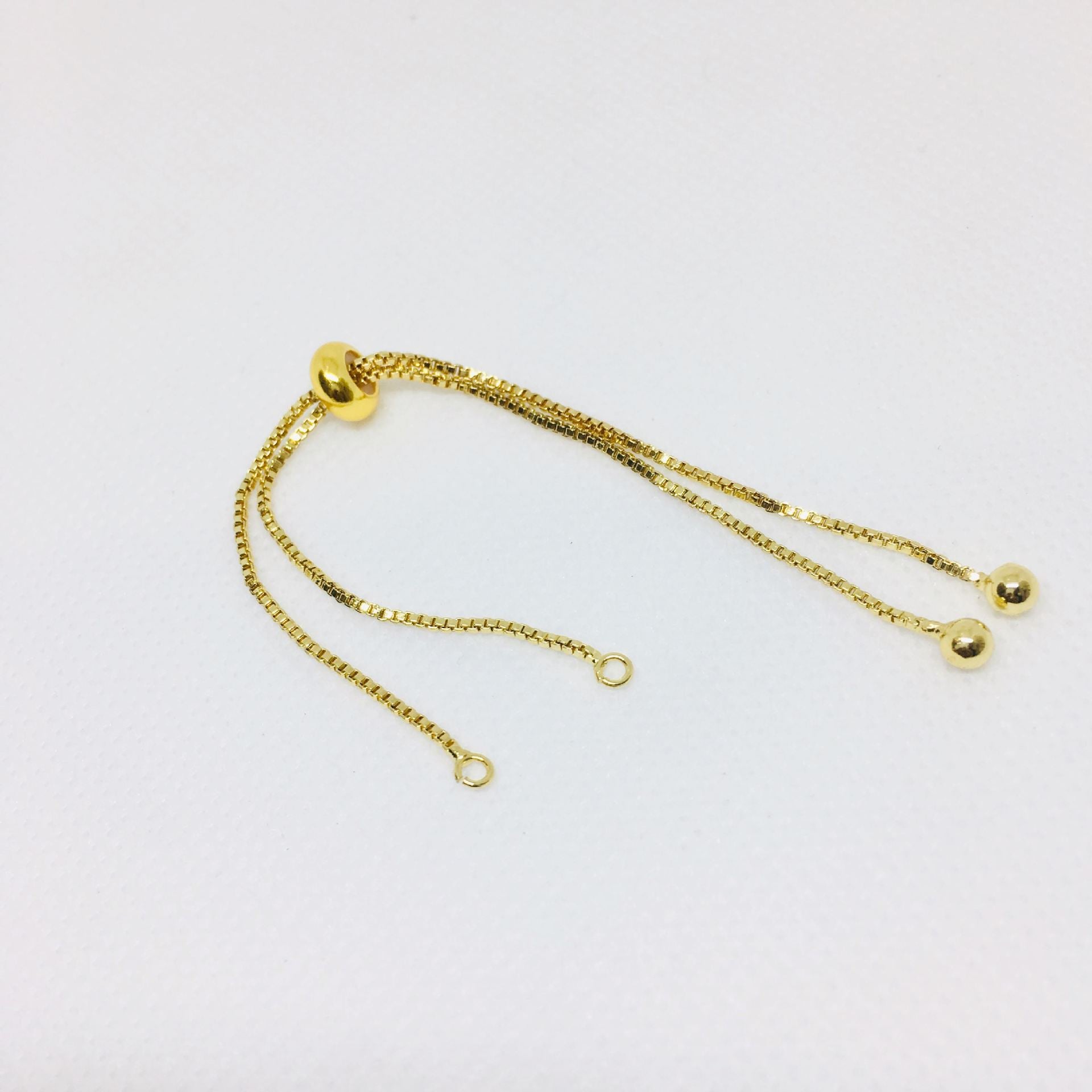 10PCS 18K Gold Filled Bead Adjustable Chain Connecting Bracelet Chains White Gold Rose Gold For Jewelry Making Kit Chains Doki Decor 18K Gold  