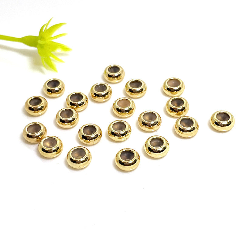 50PCS 18K Gold Filled Adjustable Crimp Beads Clasps Silicone White Gold For Jewelry Making Finding Kits Repair Clasps Doki Decor   