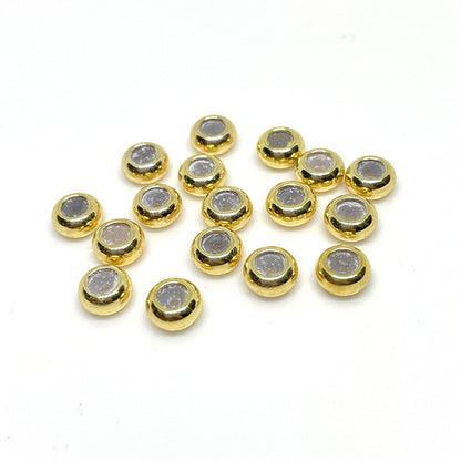 50PCS 18K Gold Filled Adjustable Crimp Beads Clasps Silicone White Gold For Jewelry Making Finding Kits Repair Clasps Doki Decor 18K Gold  