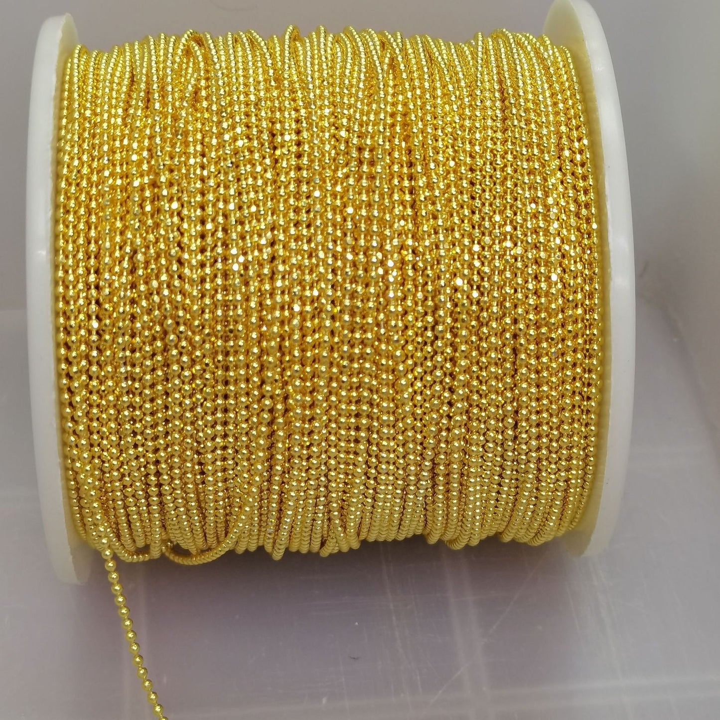 6.56 Feet/2M 18K Gold Filled Beads Chain Necklace Bracelet Chains Roll 14K Silver For Jewelry Making Kit Chains Doki Decor 18K Gold 1.2mm 