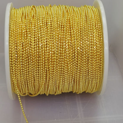 6.56 Feet/2M 18K Gold Filled Beads Chain Necklace Bracelet Chains Roll 14K Silver For Jewelry Making Kit Chains Doki Decor 18K Gold 1.2mm 