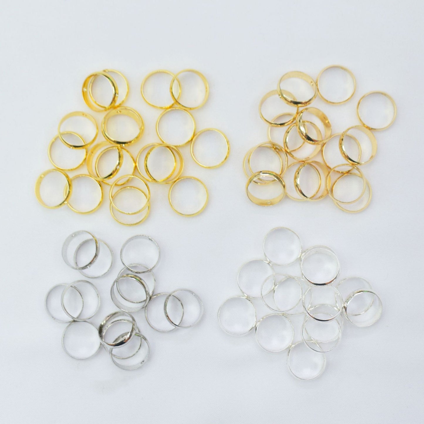 50PCS 18K Gold Filled Beads Collar Smooth 8mm 10mm 12mm Circle White Gold Silver With Hole For Jewelry Making DIY Beads Doki Decor   