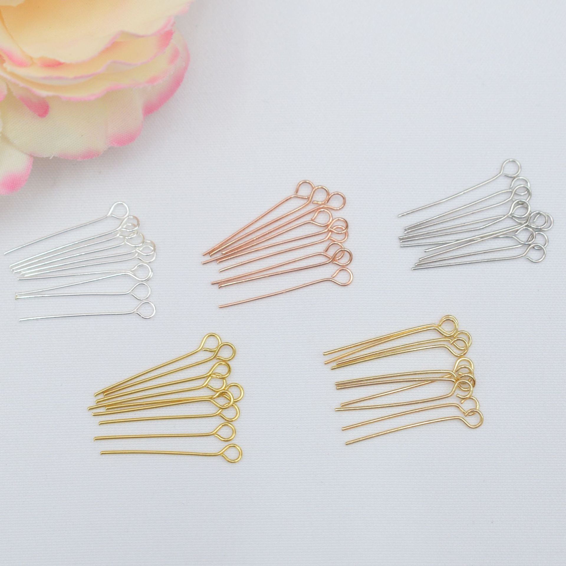 100PCS 18K Gold Filled Big Eye Beading Needle Seed Beads Pin Tube Wire Loop Hole DIY Jewelry Making Supplies Beading Needle Doki Decor   