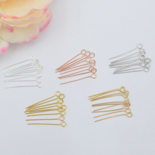 100PCS 18K Gold Filled Big Eye Beading Needle Seed Beads Pin Tube Wire Loop Hole DIY Jewelry Making Supplies Beading Needle Doki Decor   