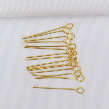 100PCS 18K Gold Filled Big Eye Beading Needle Seed Beads Pin Tube Wire Loop Hole DIY Jewelry Making Supplies Beading Needle Doki Decor   