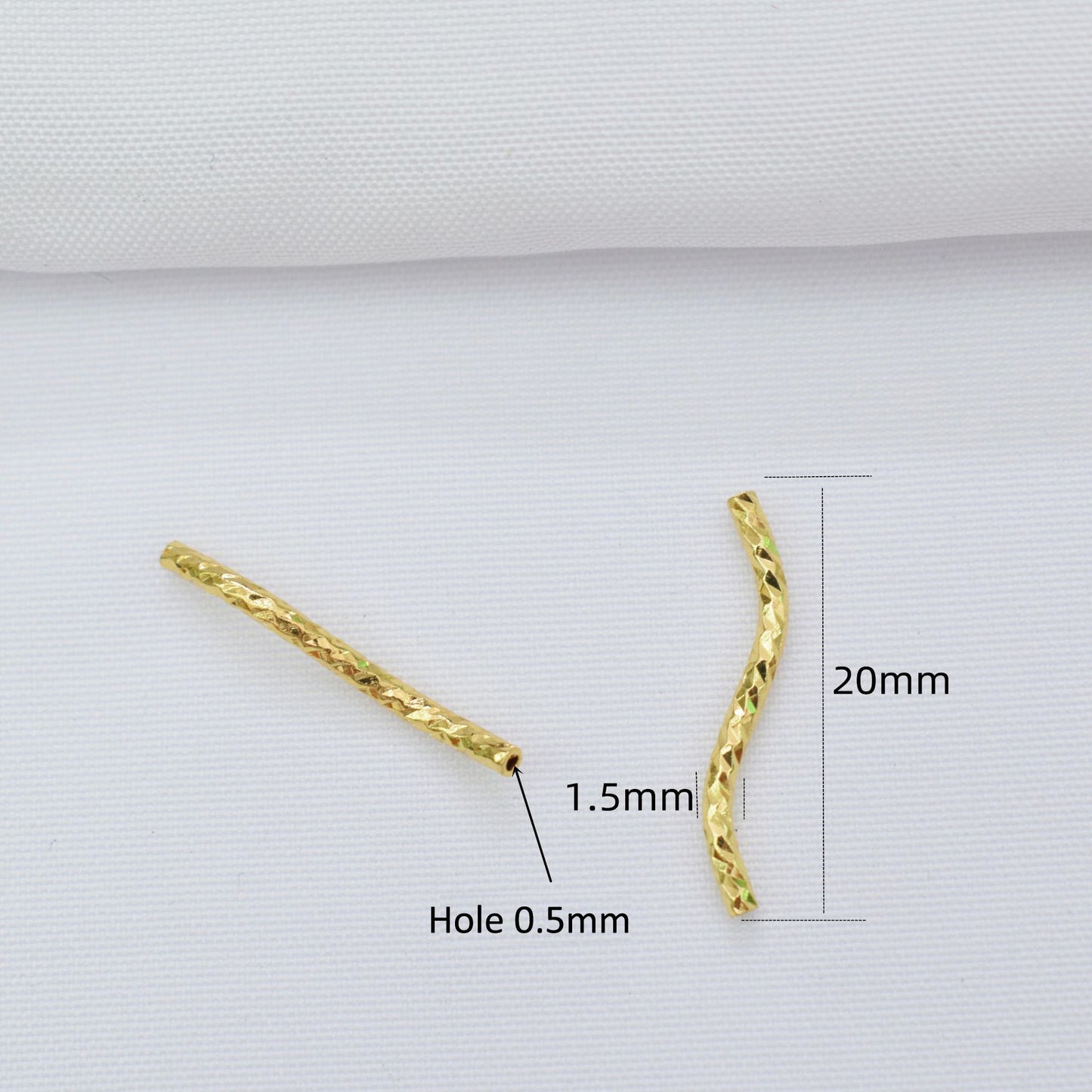 100PCS 18K Gold Filled Bracelet Chains Tube Pattern Bent Rose Gold Silver For Jewelry Making Kit Chains Doki Decor   