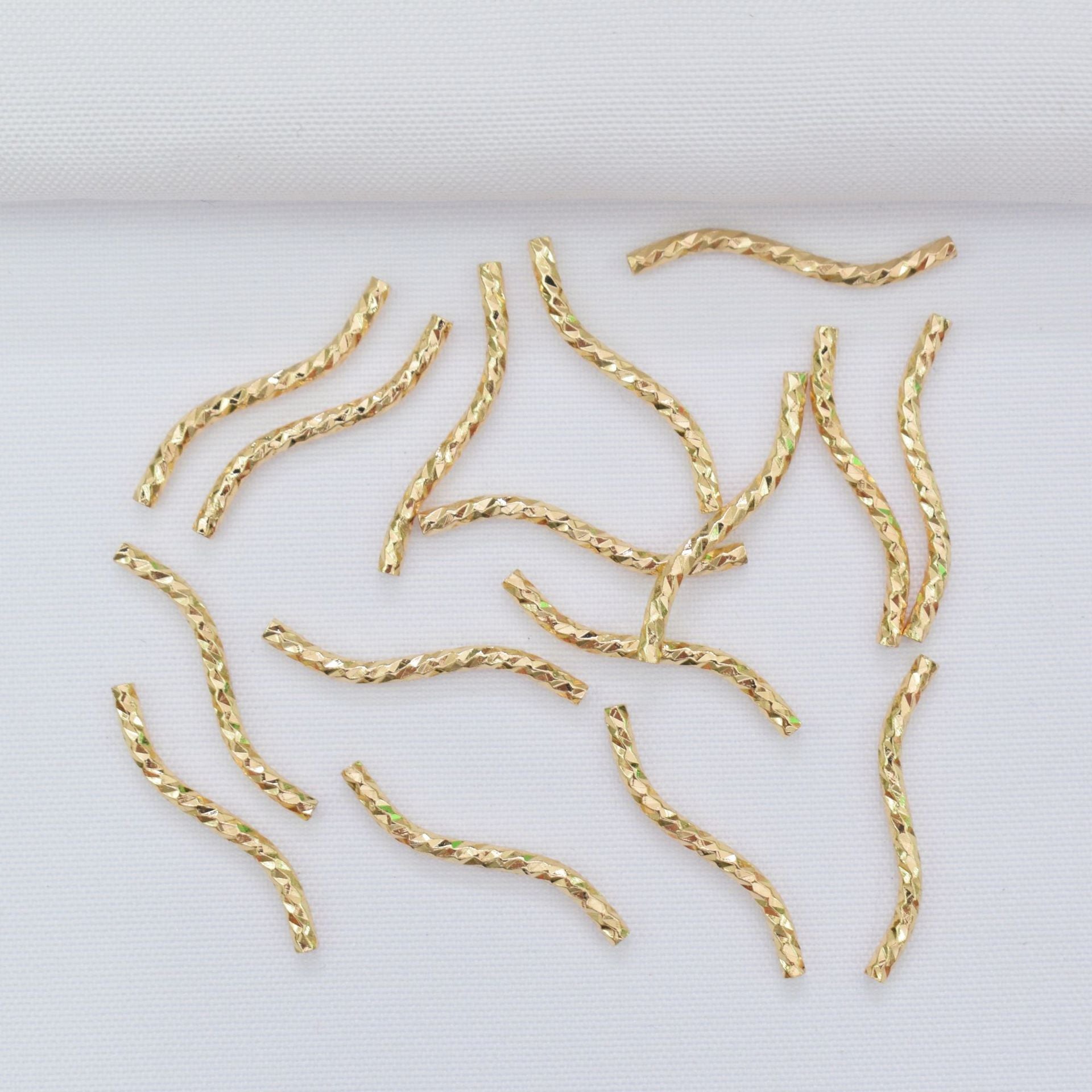 100PCS 18K Gold Filled Bracelet Chains Tube Pattern Bent Rose Gold Silver For Jewelry Making Kit Chains Doki Decor   