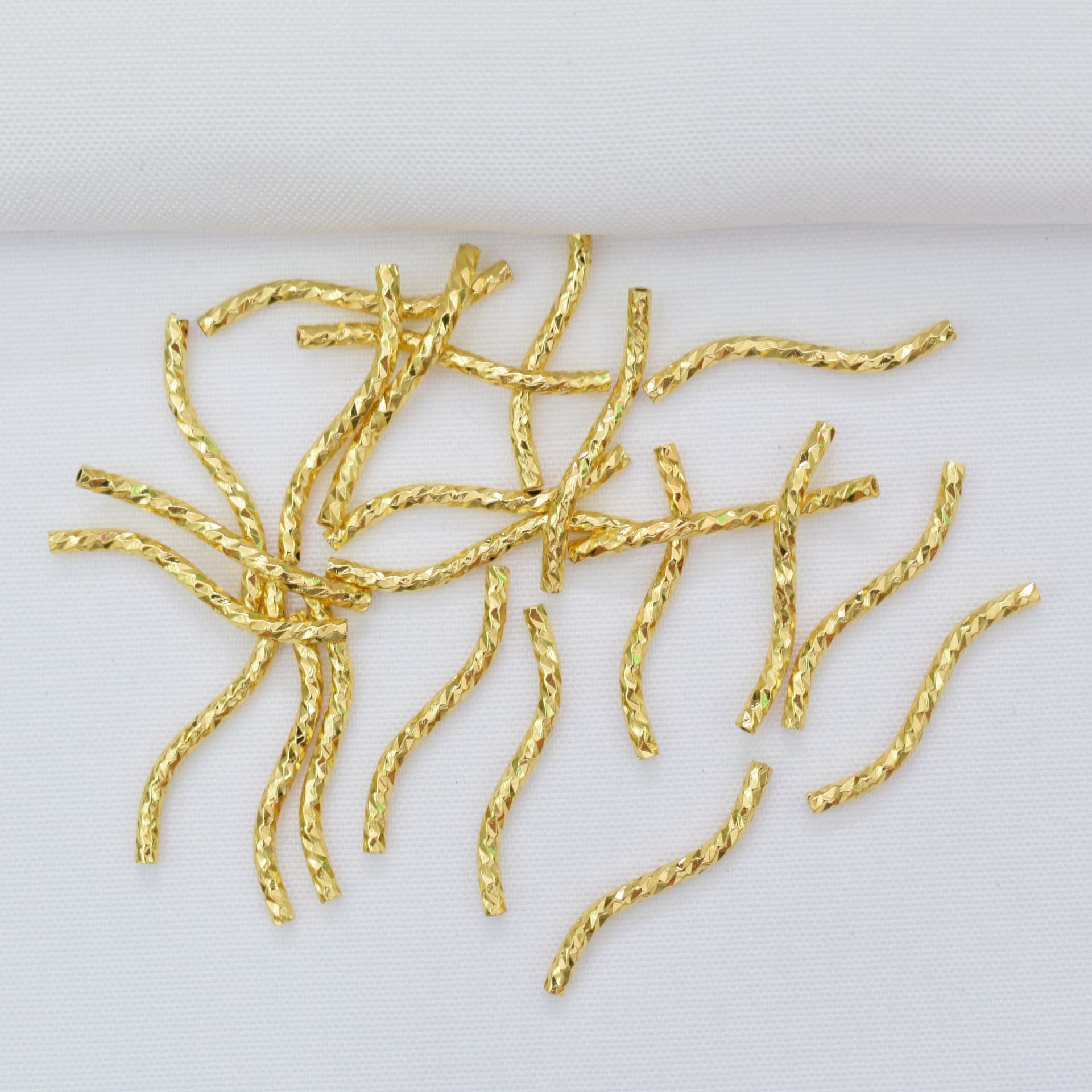 100PCS 18K Gold Filled Bracelet Chains Tube Pattern Bent Rose Gold Silver For Jewelry Making Kit Chains Doki Decor   