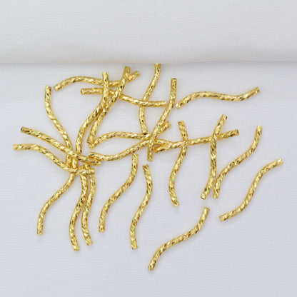 100PCS 18K Gold Filled Bracelet Chains Tube Pattern Bent Rose Gold Silver For Jewelry Making Kit Chains Doki Decor   