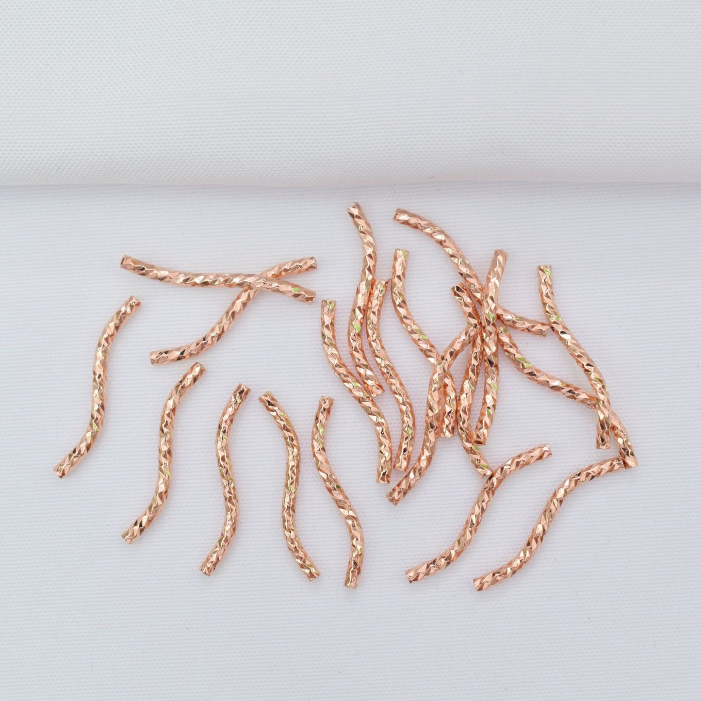 100PCS 18K Gold Filled Bracelet Chains Tube Pattern Bent Rose Gold Silver For Jewelry Making Kit Chains Doki Decor   