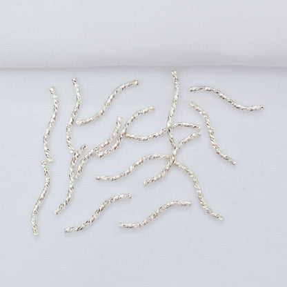 100PCS 18K Gold Filled Bracelet Chains Tube Pattern Bent Rose Gold Silver For Jewelry Making Kit Chains Doki Decor   