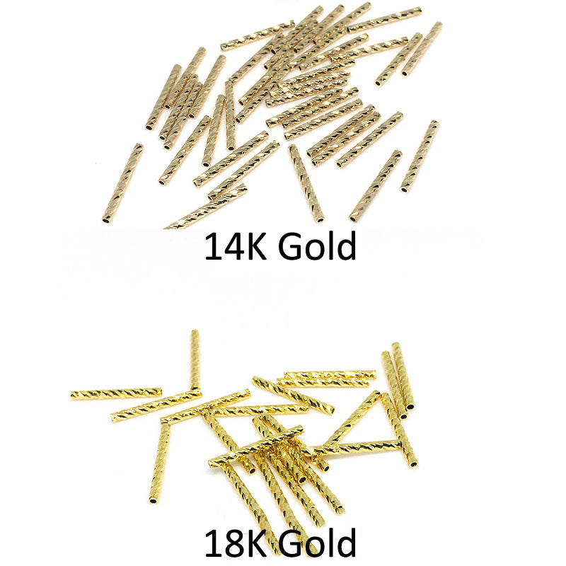 50PCS 18K Gold Filled Bracelet Chains Tube Pattern Bent Staright Silver For Jewelry Making Kit Chains Doki Decor   