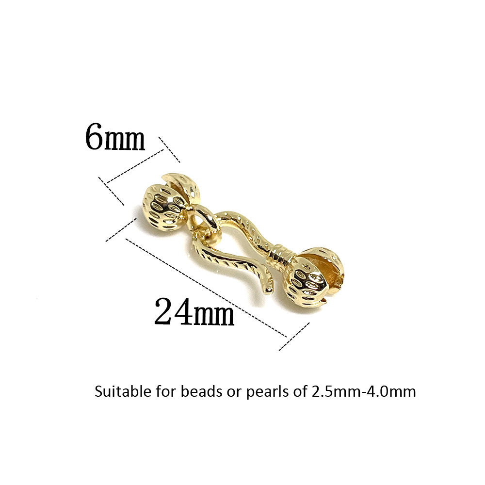 10PCS 18K Gold Filled Bud Clasps Beads Pearls Wrapped White Gold For Jewelry Making Finding Kits Repair Clasps Doki Decor   