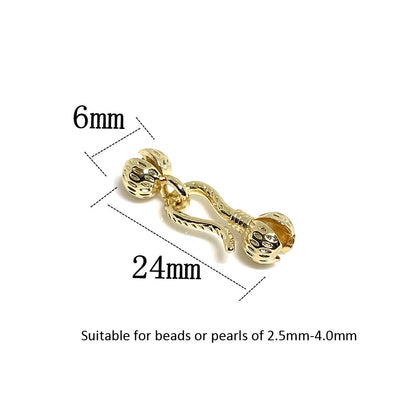 10PCS 18K Gold Filled Bud Clasps Beads Pearls Wrapped White Gold For Jewelry Making Finding Kits Repair Clasps Doki Decor   