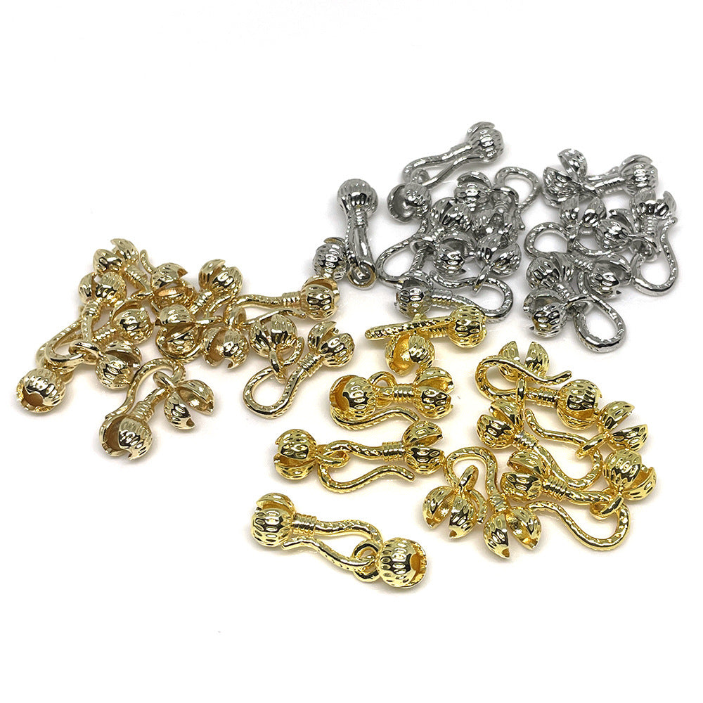 10PCS 18K Gold Filled Bud Clasps Beads Pearls Wrapped White Gold For Jewelry Making Finding Kits Repair Clasps Doki Decor   