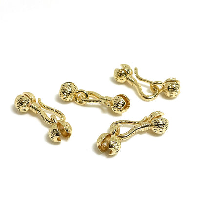 10PCS 18K Gold Filled Bud Clasps Beads Pearls Wrapped White Gold For Jewelry Making Finding Kits Repair Clasps Doki Decor 14K Gold  