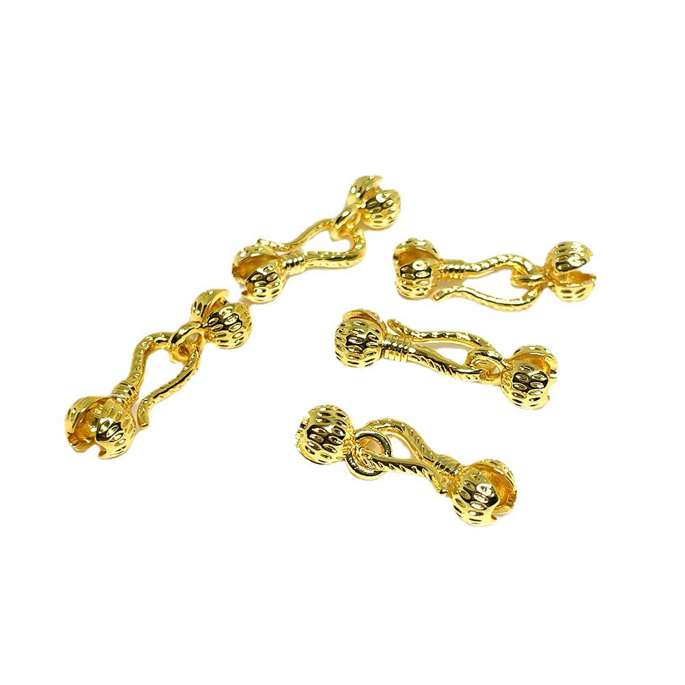 10PCS 18K Gold Filled Bud Clasps Beads Pearls Wrapped White Gold For Jewelry Making Finding Kits Repair Clasps Doki Decor 18K Gold  