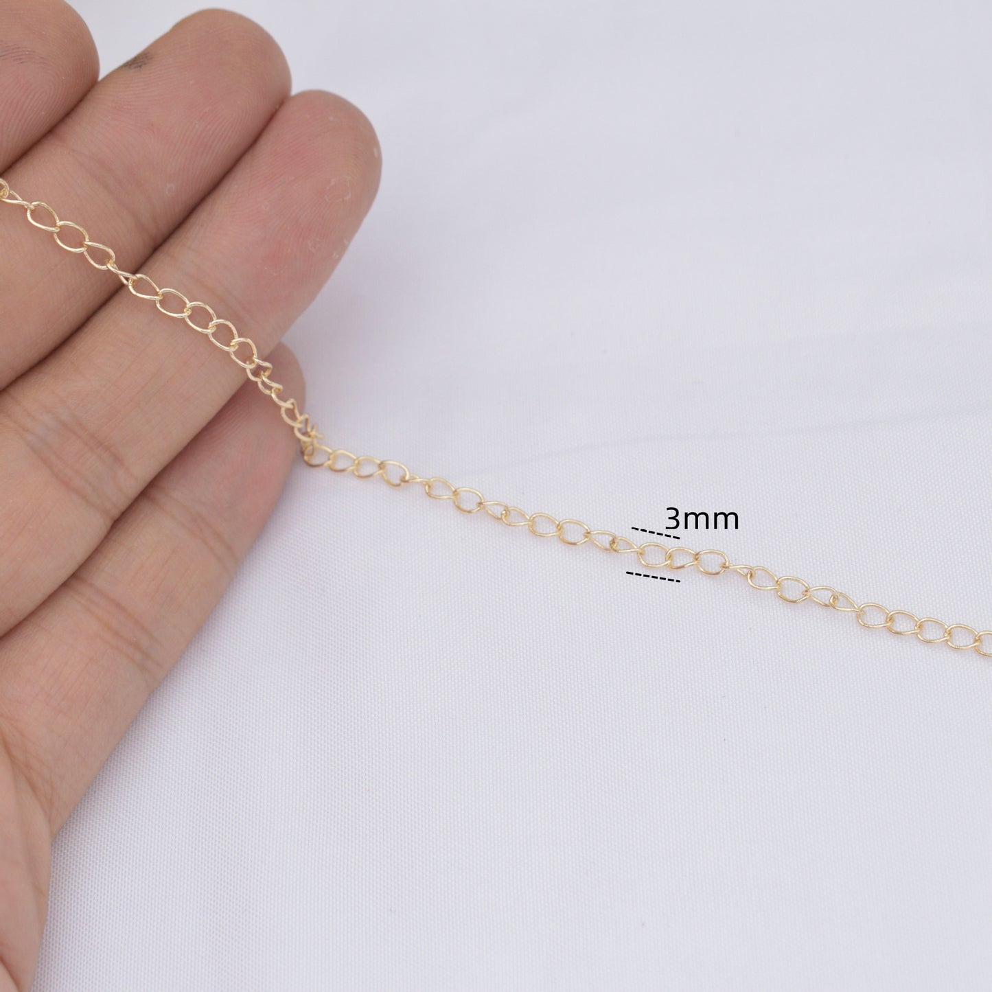 6.56 Feet/2M 18K Gold Filled Circle Chain Extenders Necklace Bracelet Chains Roll 14K White Gold Silver Rose Gold For Jewelry Making Kit Chains Doki Decor   