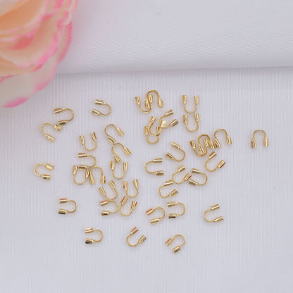 100PCS 18K Gold Filled Chain Protection Clasps U Type Connecting Clasps White Silver For Jewelry Making Finding Kits Repair Clasps Doki Decor   