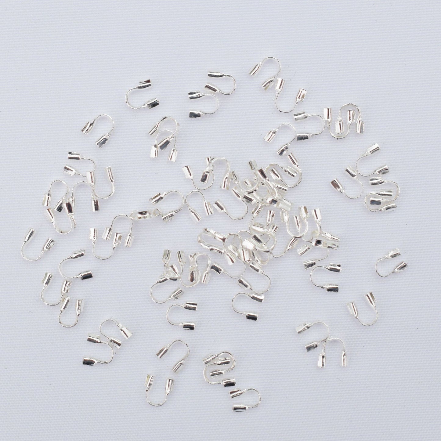 100PCS 18K Gold Filled Chain Protection Clasps U Type Connecting Clasps White Silver For Jewelry Making Finding Kits Repair Clasps Doki Decor Silver  