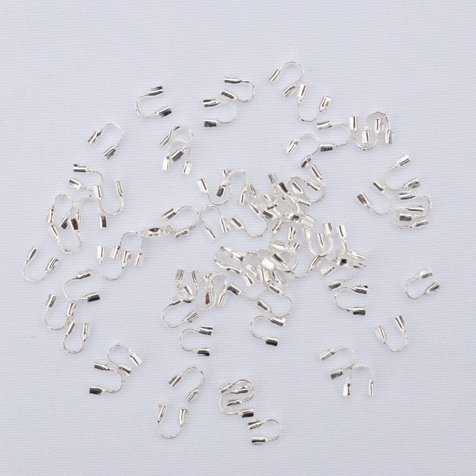 100PCS 18K Gold Filled Chain Protection Clasps U Type Connecting Clasps White Silver For Jewelry Making Finding Kits Repair Clasps Doki Decor Silver  