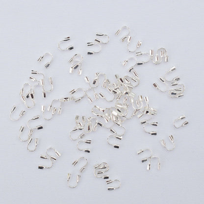 100PCS 18K Gold Filled Chain Protection Clasps U Type Connecting Clasps White Silver For Jewelry Making Finding Kits Repair Clasps Doki Decor Silver  