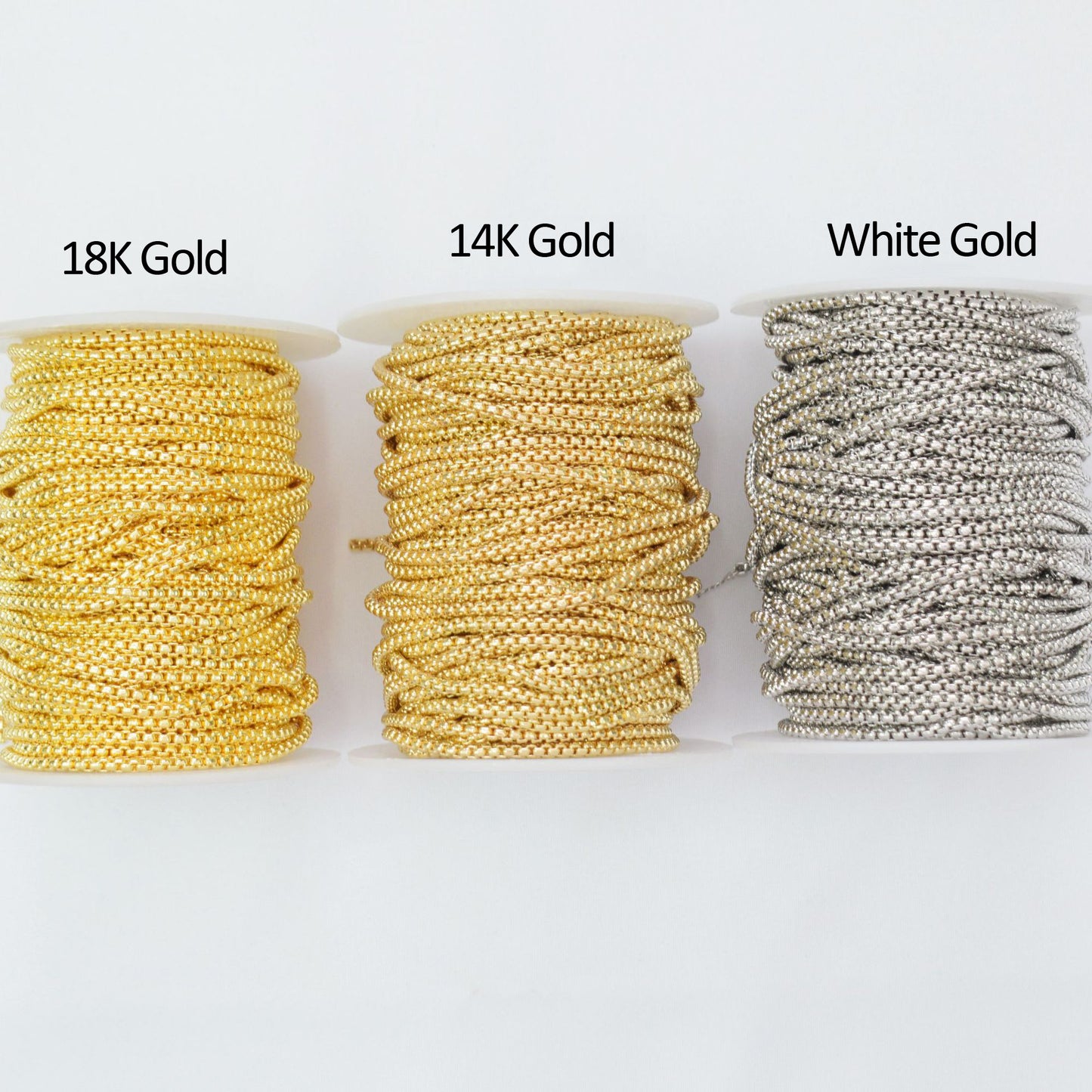 6.56 Feet/2M 18K Gold Filled Cube Square Box Necklace Bracelet Chains Roll For Jewelry Making Kit Chains Doki Decor   